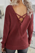 Cross Back Hollow-Out Sweater